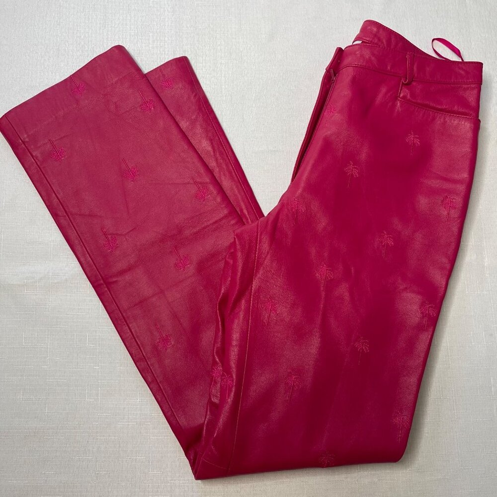Lilly Pulitzer fuscia pink 100% genuine leather pants size 4